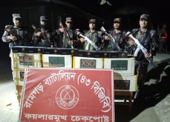 মিরসরাইয়ে সীমান্তে ভারতীয়  সিগারেট আটক ৪৩ বিজিবির